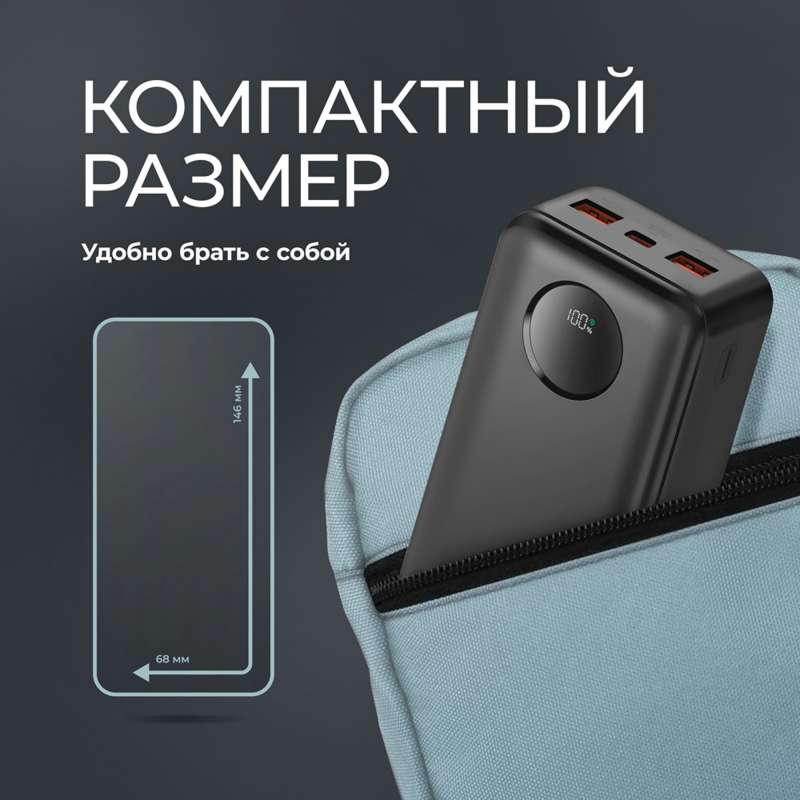 Внешний АКБ NRG Turbo V4 20000 мА-ч, дисплей, черный, Deppa №4