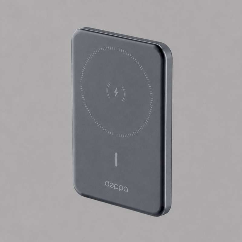 Внешний АКБ NRG MageSafe Alum 5000 мА-ч, 15Вт QI, серый, Deppa