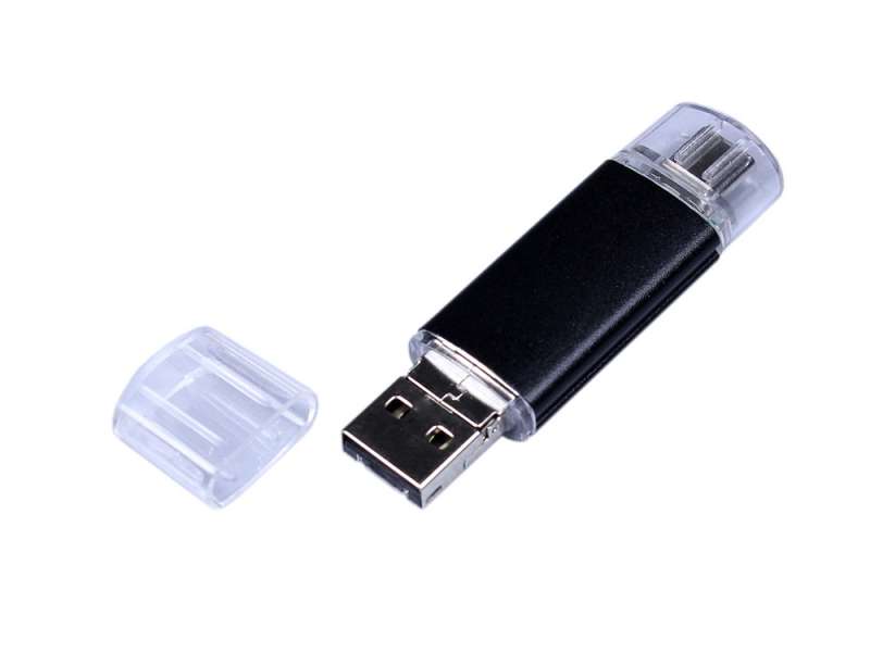 USB-флешка на 32 Гб c двумя дополнительными разъемами MicroUSB и TypeC, черный №2