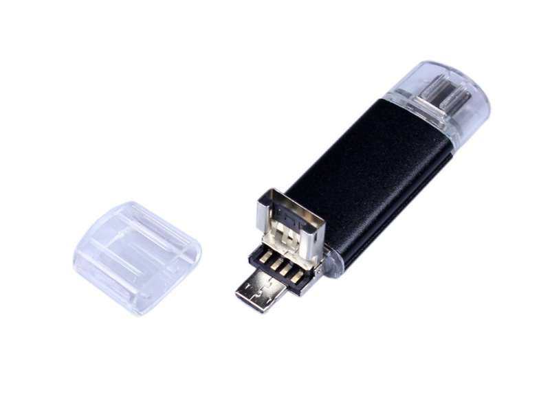 USB-флешка на 32 Гб c двумя дополнительными разъемами MicroUSB и TypeC, черный №3