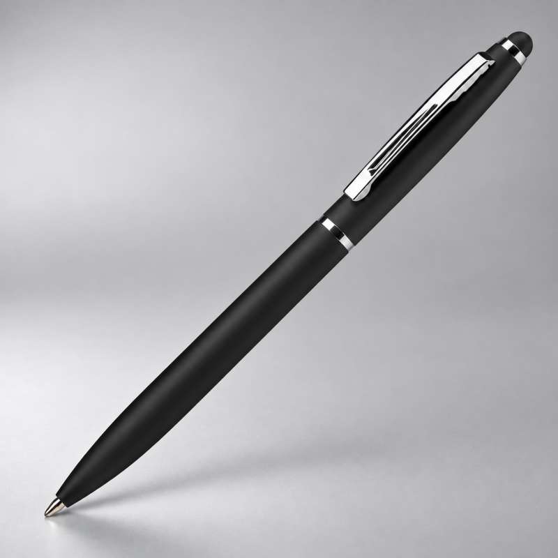 Ручка металлическая шариковая Глори Софт soft-touch, черный