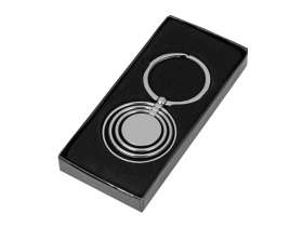 Брелок с 3 кольцами и диском, вращающимися вокруг одной оси, серебристый №4
