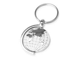 Брелок с глобусом, вращающимся внутри кольца, серебристый №5