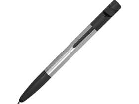 Ручка-стилус металлическая шариковая многофункциональная (6 функций) Multy, серебристый №2