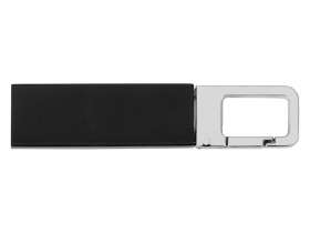 Флеш-карта USB 2.0 16 Gb с карабином Hook, черный/серебристый №2