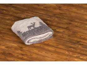 Плед из флиса Новогодний светящийся, бежевый №2