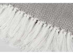 Плед акриловый Tassel с белой бахромой, бежевый №2