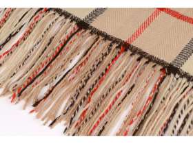 Плед акриловый в клетку Tartan, бежевый №2