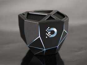 Портативная колонка Geo, мокрый асфальт + белая подсветка №12