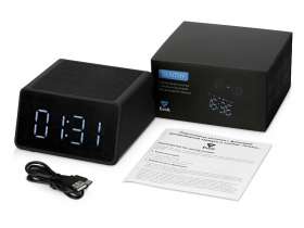 Беспроводная колонка с часами и функцией беспроводной зарядки Sentry, черный №9