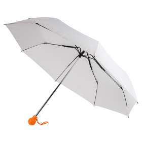 Зонт складной FANTASIA, механический, белый с оранжевой ручкой №6