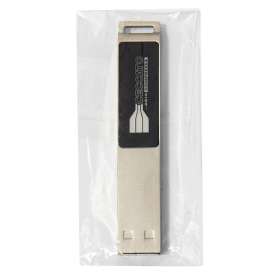 USB flash-карта LED с белой подсветкой (32Гб), серебристая, 6,6х1,2х0,45 см, металл №1