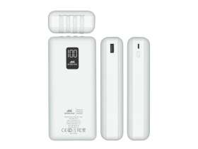 RIVACASE VA2220 (20000 мАч) внешний аккумулятор с дисплеем и встроенными кабелями, белый, 12/24 №12