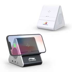 Колонка Dorn с беспроводной зарядкой и подсветкой гравировки, черный №12