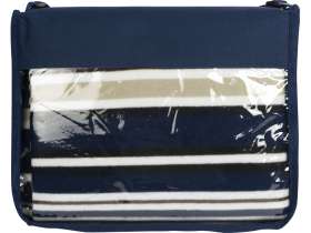 Плед в полоску в сумке Junket, синий №4