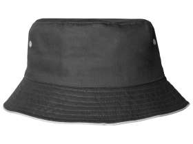 Панама с контрастной окантовкой , темно-серый/белый №2