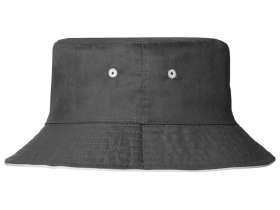 Панама с контрастной окантовкой , темно-серый/белый №3