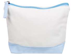 Косметичка хлопковая Cotton, белый/голубой №3