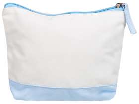Косметичка хлопковая Cotton, белый/голубой №4