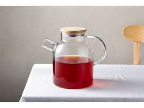 Стеклянный чайник с бамбуковой крышкой Sencha M №8