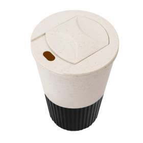 Термостакан пластиковый Wavy с манжетой, чёрный №2