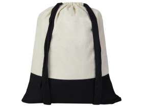Рюкзак-мешок Cotton из хлопка 170 г, натуральный/черный №2