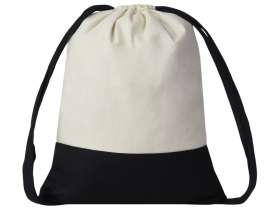 Рюкзак-мешок Cotton из хлопка 170 г, натуральный/черный №3
