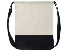 Рюкзак-мешок Cotton из хлопка 170 г, натуральный/черный №4