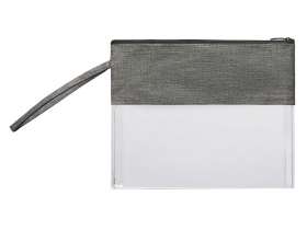 Косметичка из PVC и ткани Leony, прозрачный/темно-серый №4