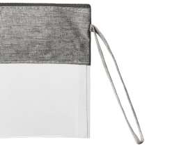 Косметичка из PVC и ткани Leony, прозрачный/темно-серый №6