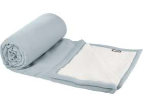 Плед Marigold из флиса из вторичного ПЭТ и искусственного меха, серый/белый №4