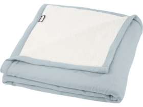 Плед Marigold из флиса из вторичного ПЭТ и искусственного меха, серый/белый №5