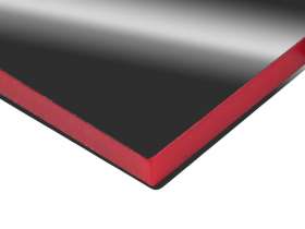 Металлический брелок с пластиковой цветной вставкой SteelPop House, серебристый с красным №3