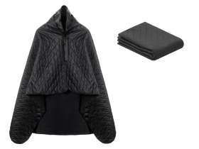 Пончо Cappy с капюшоном на липучке в мешке, черный №7