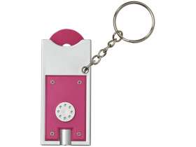 Брелок-держатель для монет Allegro с фонариком, фуксия/серебристый №3