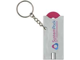 Брелок-держатель для монет Allegro с фонариком, фуксия/серебристый №5