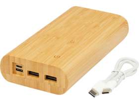 Портативное зарядное устройство Tulda из бамбука, 20 000 мАч, натуральный №5