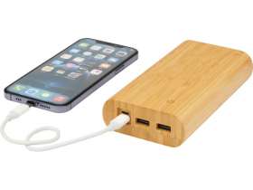 Портативное зарядное устройство Tulda из бамбука, 20 000 мАч, натуральный №6