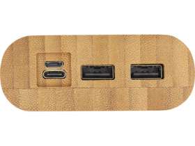 Портативное зарядное устройство Tulda из бамбука, 20 000 мАч, натуральный №8