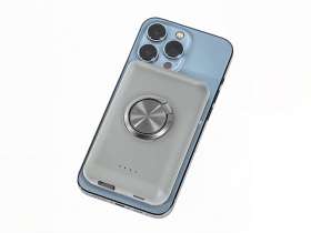 Магнитный беспроводной внешний аккумулятор MagnetIQ, 5000 mah, 10 W, серый Cool gray 7C №14