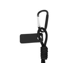 Брелок-веревочка на карабине, черный №3
