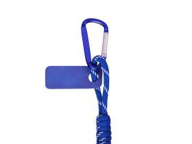 Брелок-веревочка на карабине, синий №3