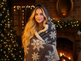 Плед Snowflake новогодний №13