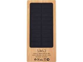 Внешний аккумулятор с подсветкой лого и солнечной панелью Reedia S1, 10000 mAh, бамбук, черный №9