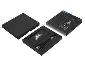 Набор из внешнего акуумулятора и универсального кабеля с подсветкой лого Reserve LED, 10000mAh, черный №15