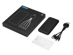 Набор из внешнего акуумулятора и универсального кабеля с подсветкой лого Reserve LED, 10000mAh, черный №14