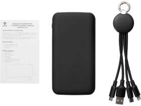 Набор из внешнего акуумулятора и универсального кабеля с подсветкой лого Reserve LED, 10000mAh, черный №12