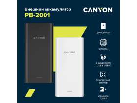 Портативный аккумулятор Canyon PB-2001 (CNE-CPB2001B), черный (Р) №4