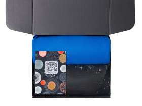 Подарочный набор с пледом, свечой и диффузором, синий №8