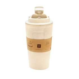 Бутылка для воды Eco water из бамбукового волокна , бежевая №4